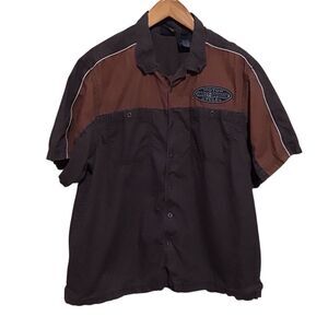 Harley Davidson Button Up Mechanics Short Sleeve Shirt 2XL